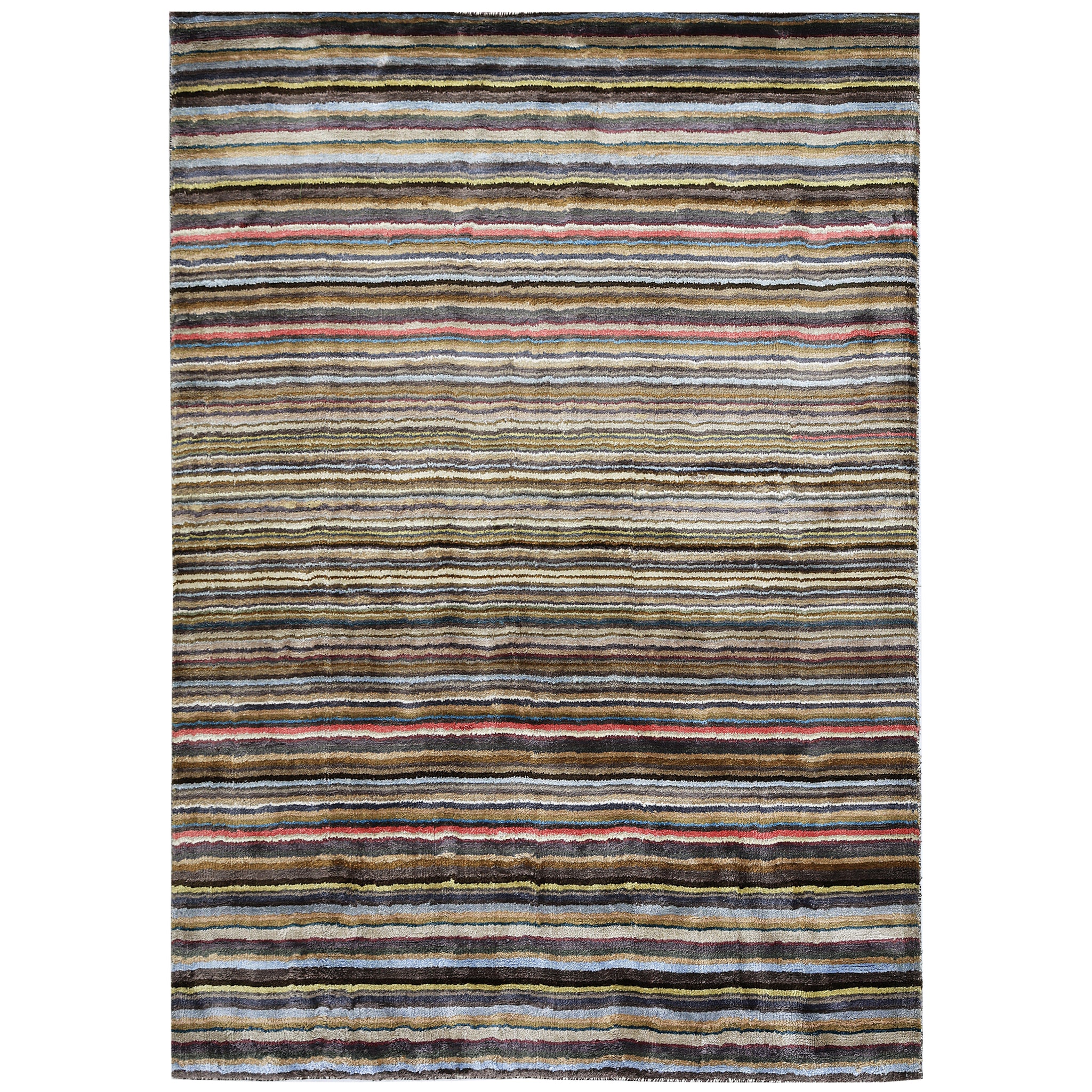 Modern Wool Brown Handknotted Rug