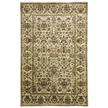Transitional Wool  White Handknotted Rug