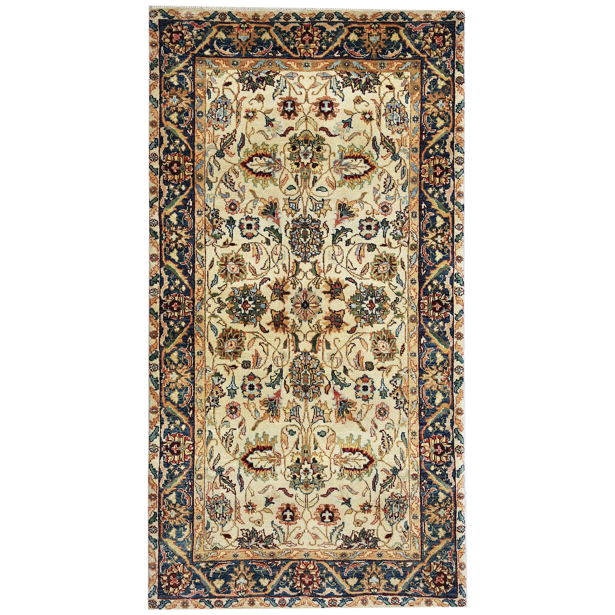 Traditional Wool Cream Handknotted Rug