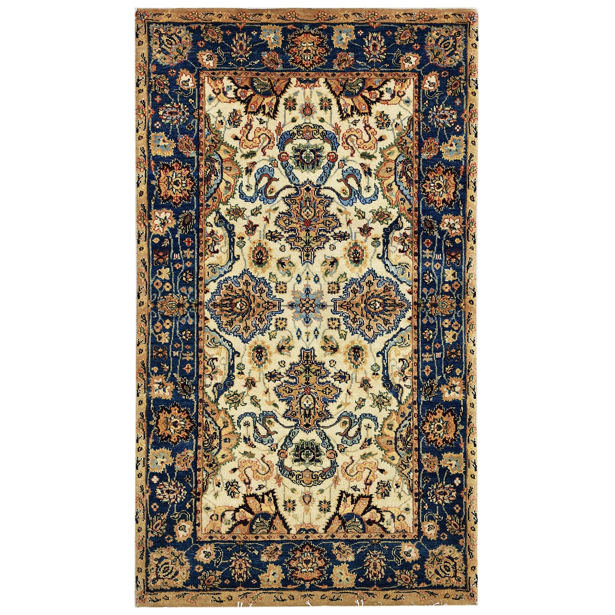 Traditional Wool Cream Handknotted Rug