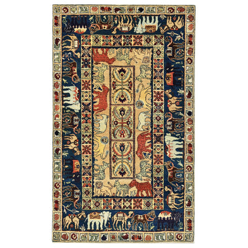 Traditional Wool Cream Handknotted Rug
