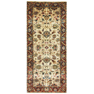 Traditional Wool White Handknotted Rug