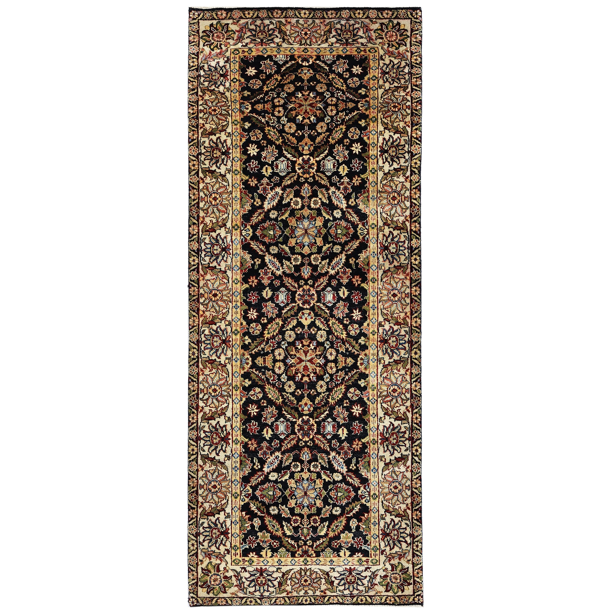 Traditional Wool Black Handknotted Rug