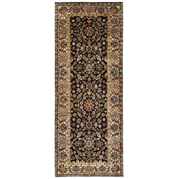 Traditional Wool Black Handknotted Rug