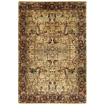 Traditional Wool Beige Handknotted Rug