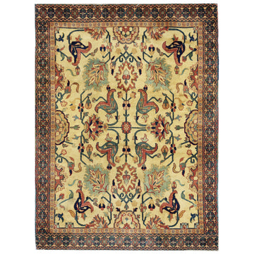 Traditional Wool Beige Handknotted Rug