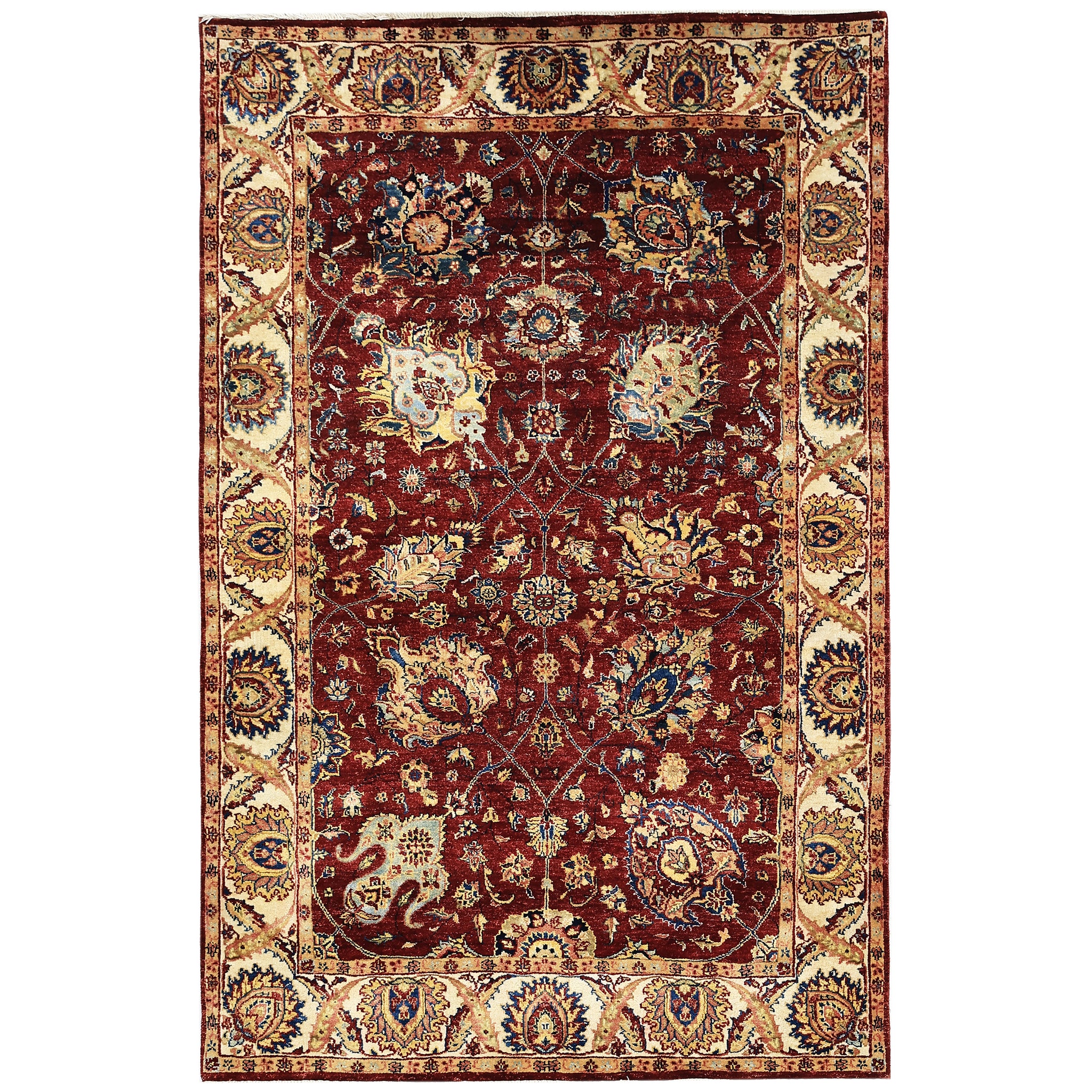 Traditional Wool Red Handknotted Rug