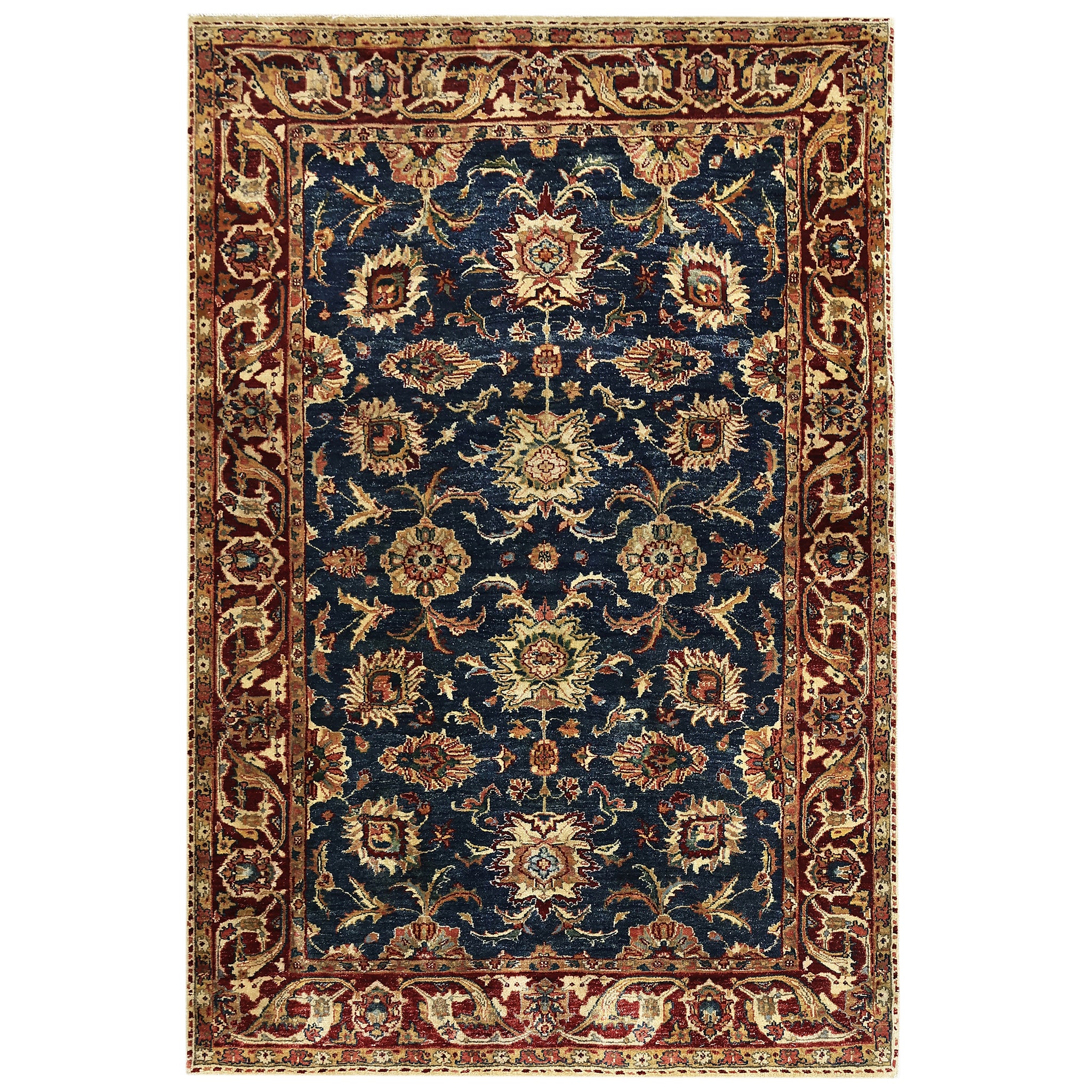 Traditional Wool Blue Handknotted Rug