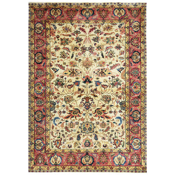 Traditional Wool Beige Handknotted Rug