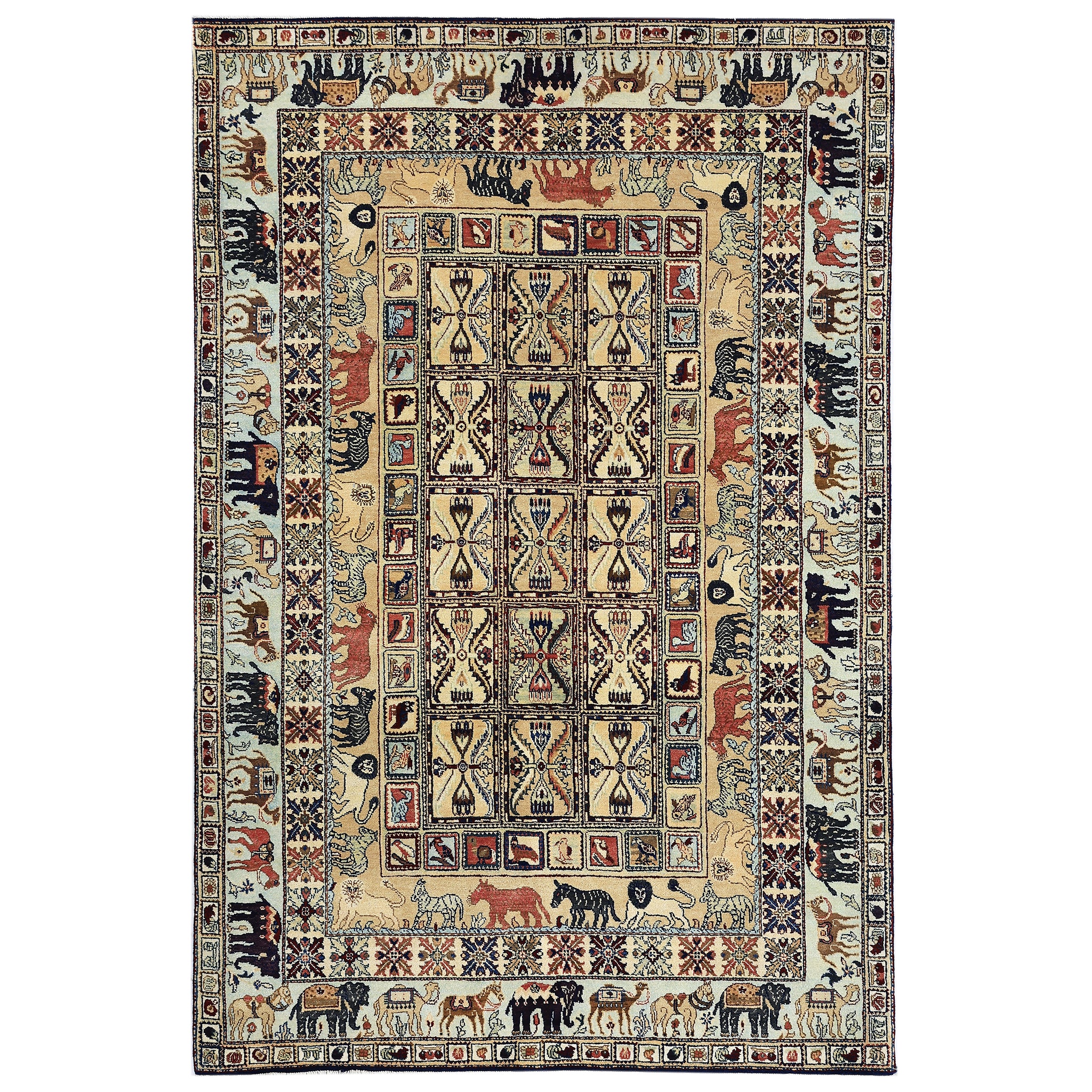 Traditional Wool Beige Handknotted Rug