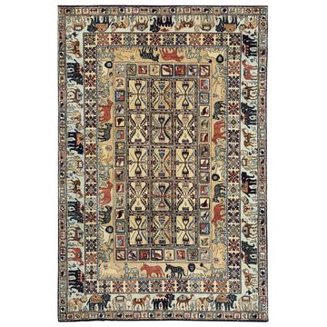Traditional Wool Beige Handknotted Rug