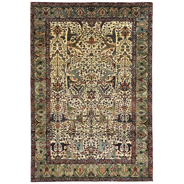 Traditional Wool Beige Handknotted Rug