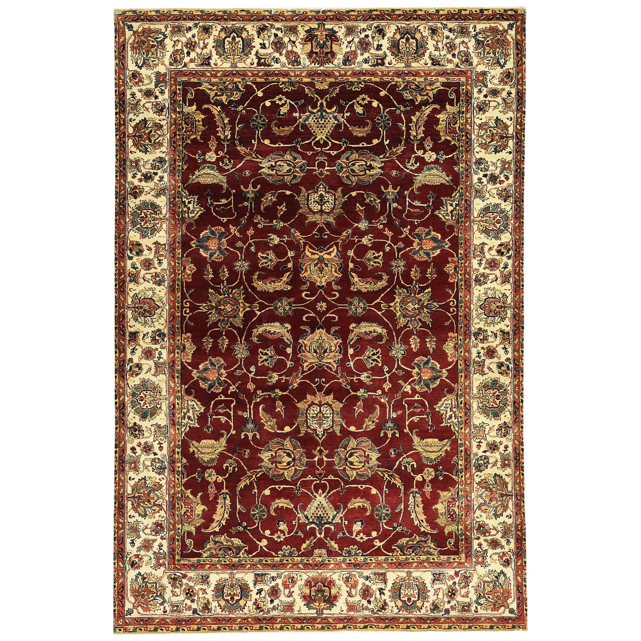 Traditional Wool Red Handknotted Rug