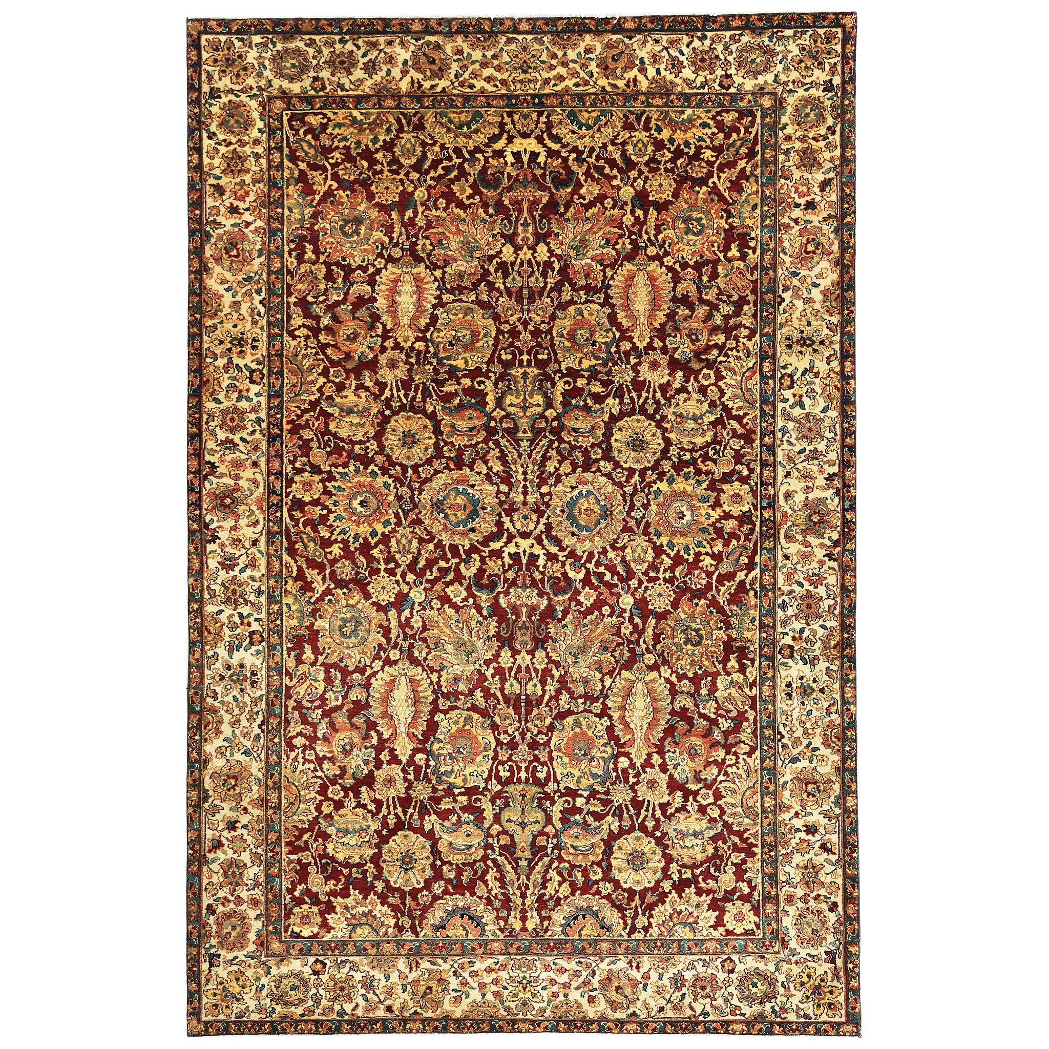 Traditional Wool Beige Handknotted Rug