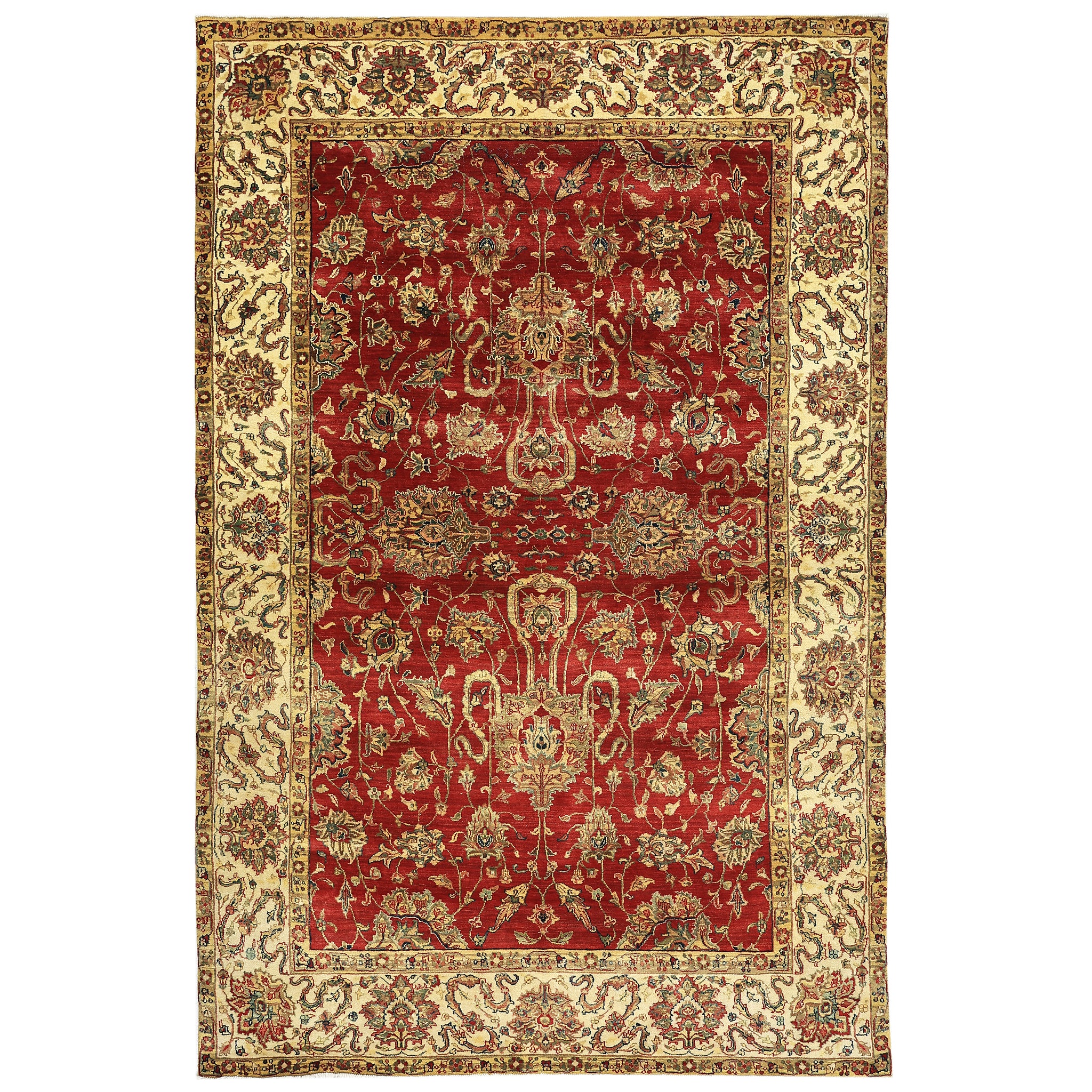 Traditional Wool Red Handknotted Rug