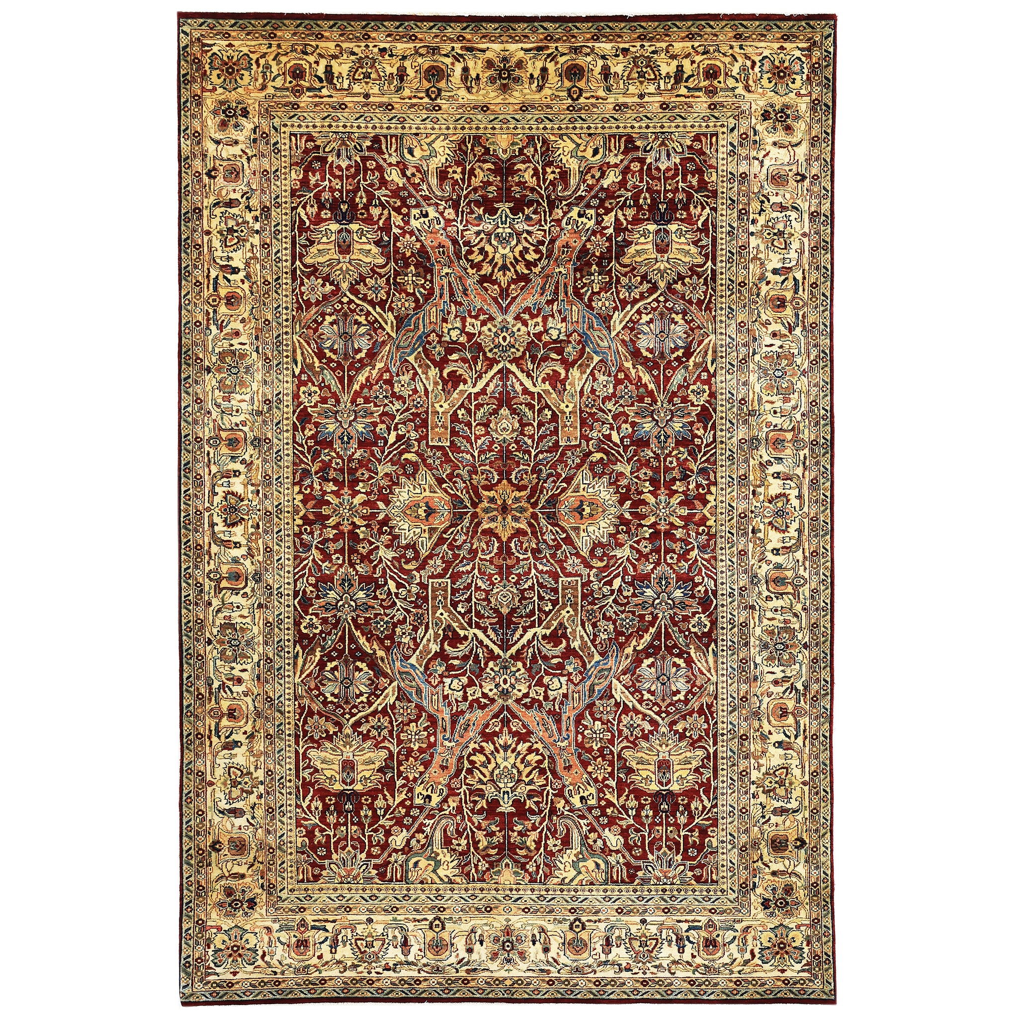 Traditional Wool Red Handknotted Rug