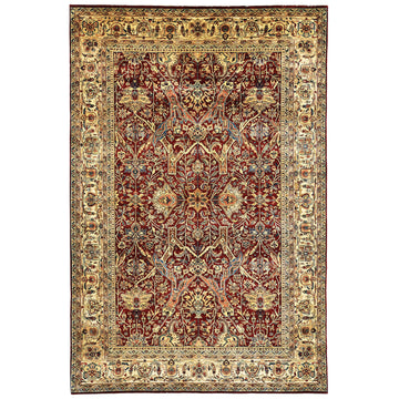 Traditional Wool Red Handknotted Rug