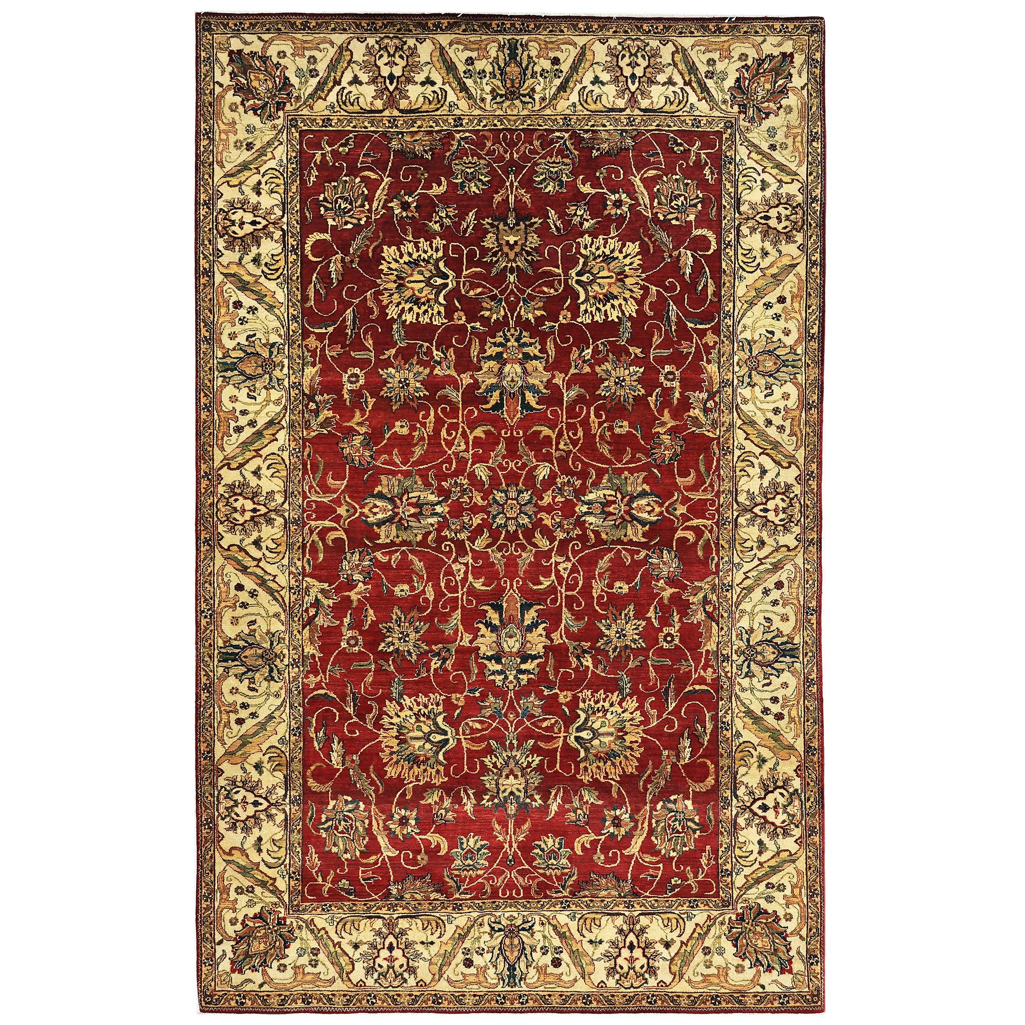 Traditional Wool Red Handknotted Rug
