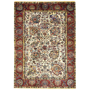 Traditional Wool Beige Handknotted Rug
