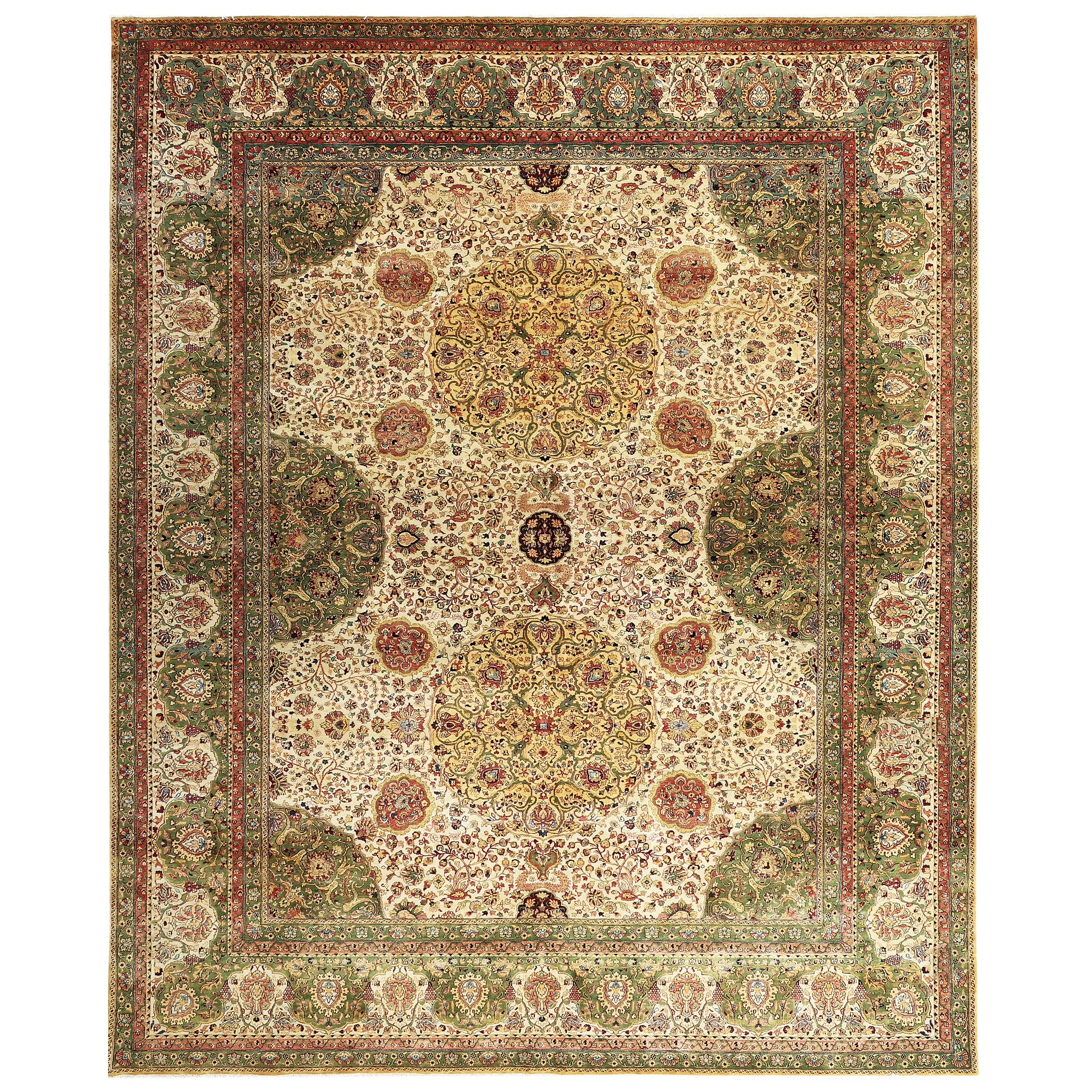 Traditional Wool Beige Handknotted Rug