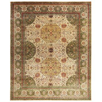 Traditional Wool Beige Handknotted Rug