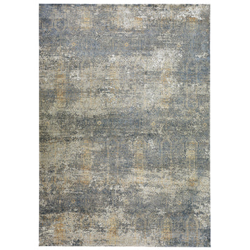 Modern Wool & Silk Grey Handknotted Rug