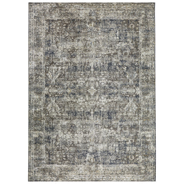 Modern Wool & Silk Grey Handknotted Rug