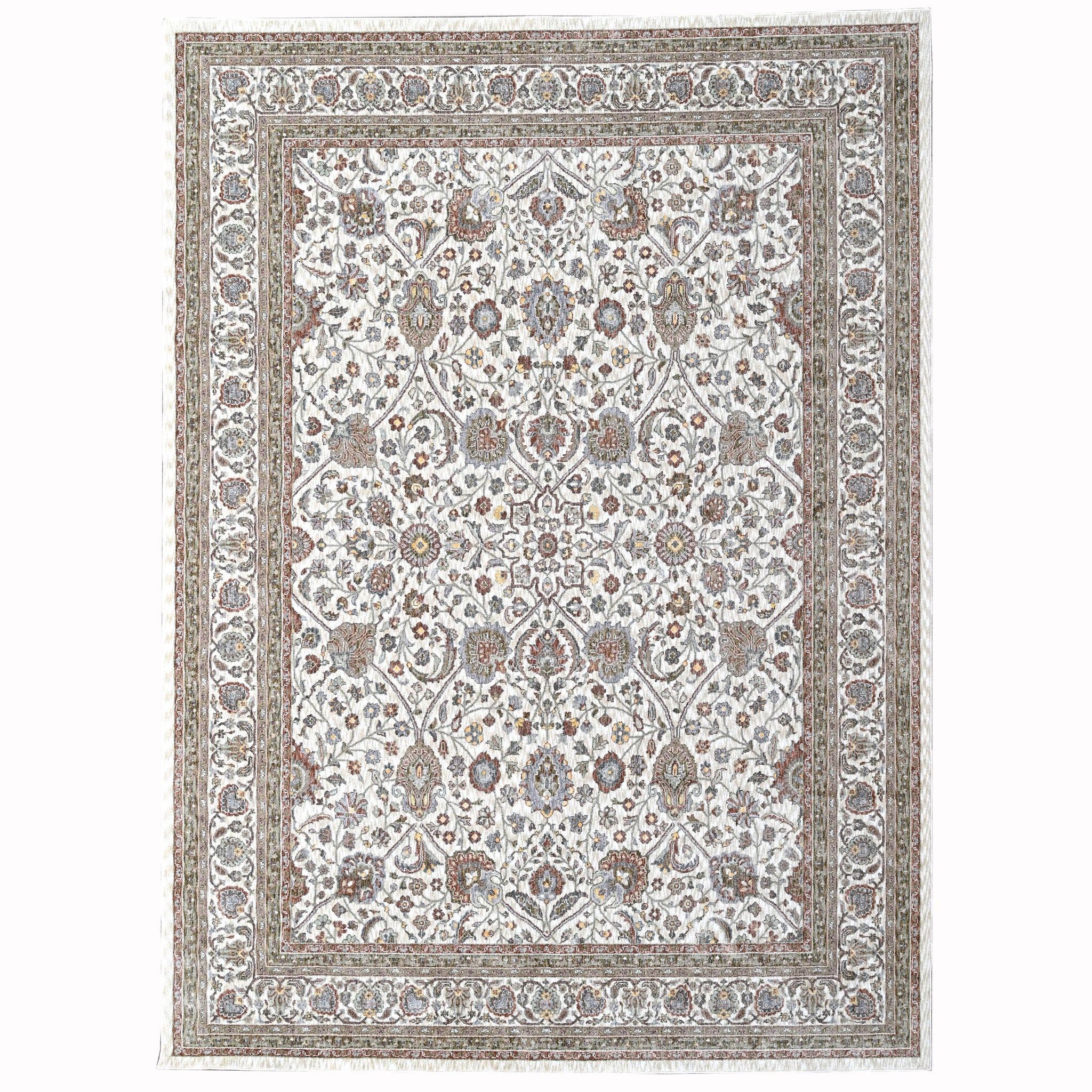 Pastel Modern White Power Loom Rug