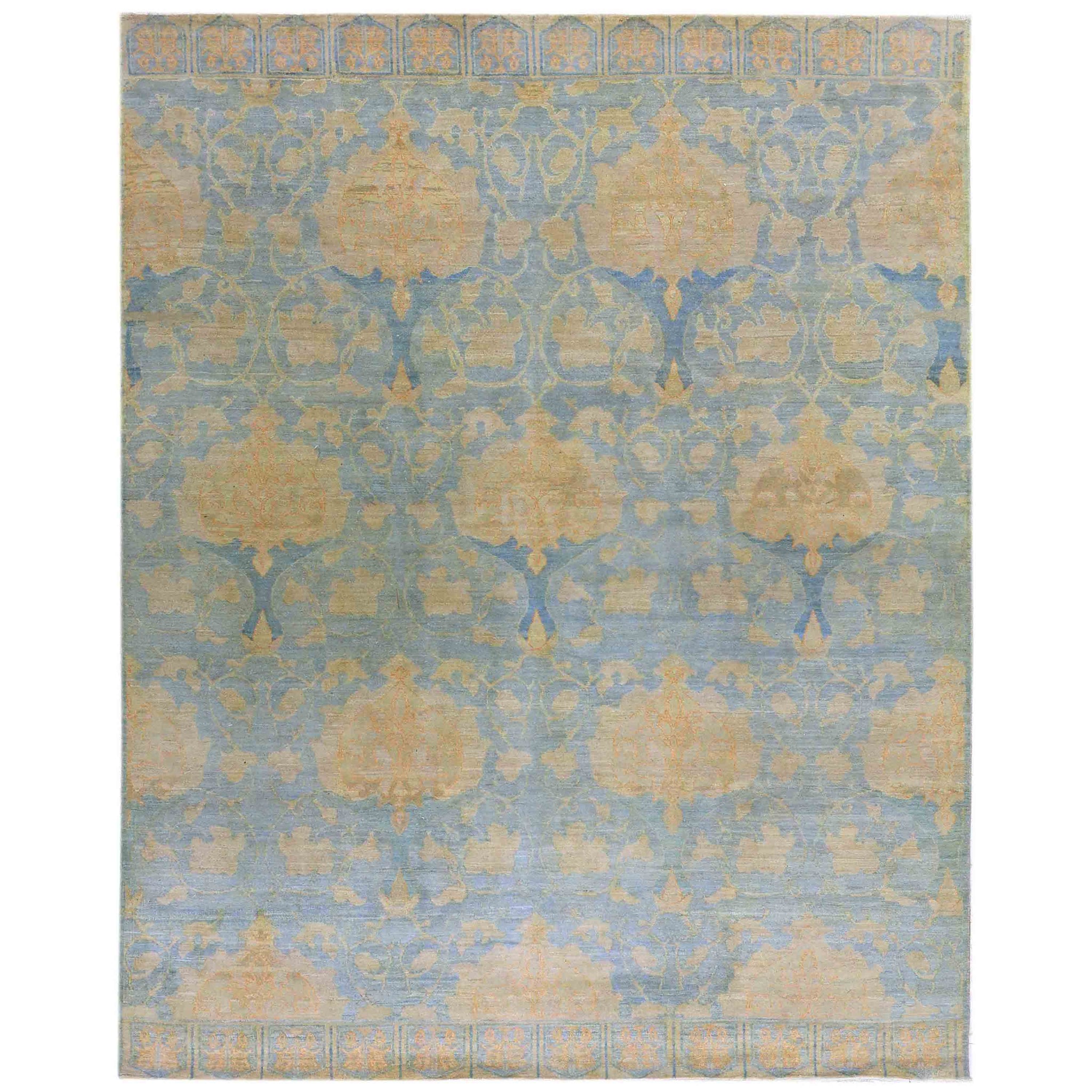 Traditional Wool Blue Handknotted Rug