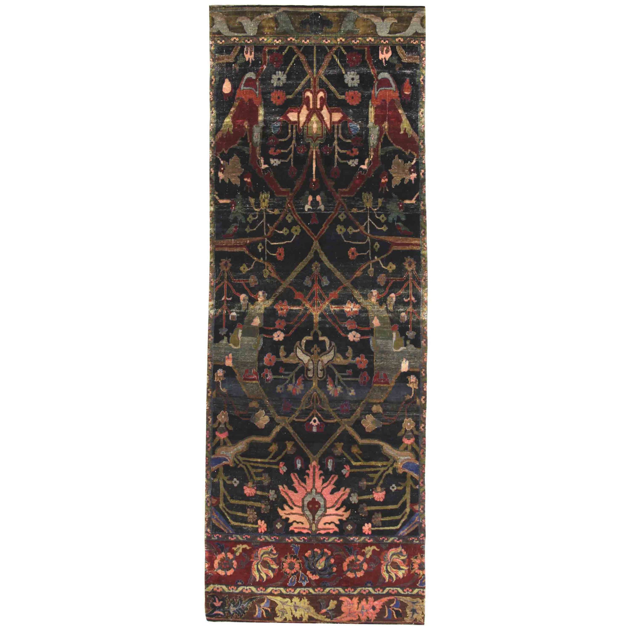 Traditional Wool Black Handknotted Rug