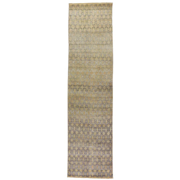 Transitional Silk & Wool Beige Handknotted Rug