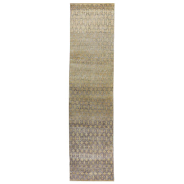 Transitional Silk & Wool Beige Handknotted Rug