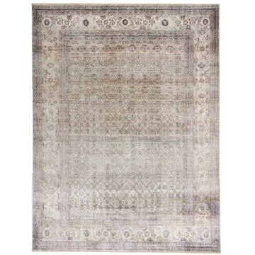 Transtional Silk Cream Handknotted Rug