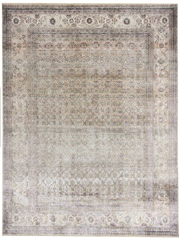 Transitional Silk Cream Hand knotted Rug