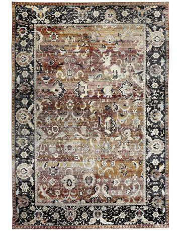 Transitional Silk & Wool Brown Handknotted Rug