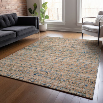 Thar Hand Woven Wool & Jute Rug - Blue