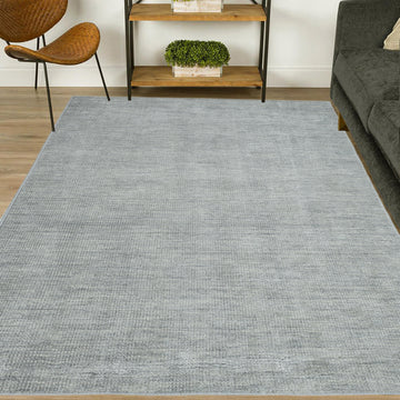 Sierra Hand Woven Wool & Viscose Rug - Silver