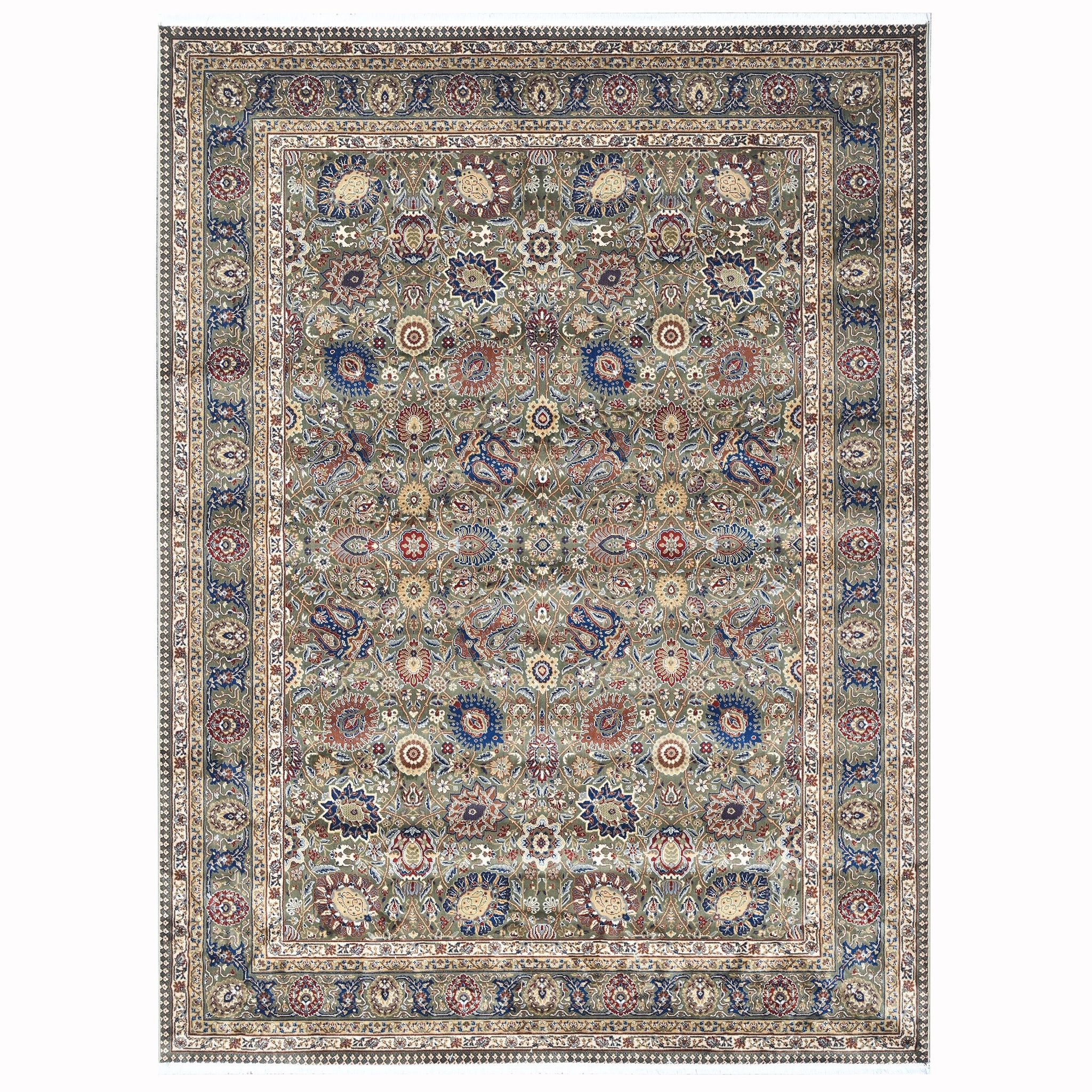 Mogul Modern Green Power Loom Rug