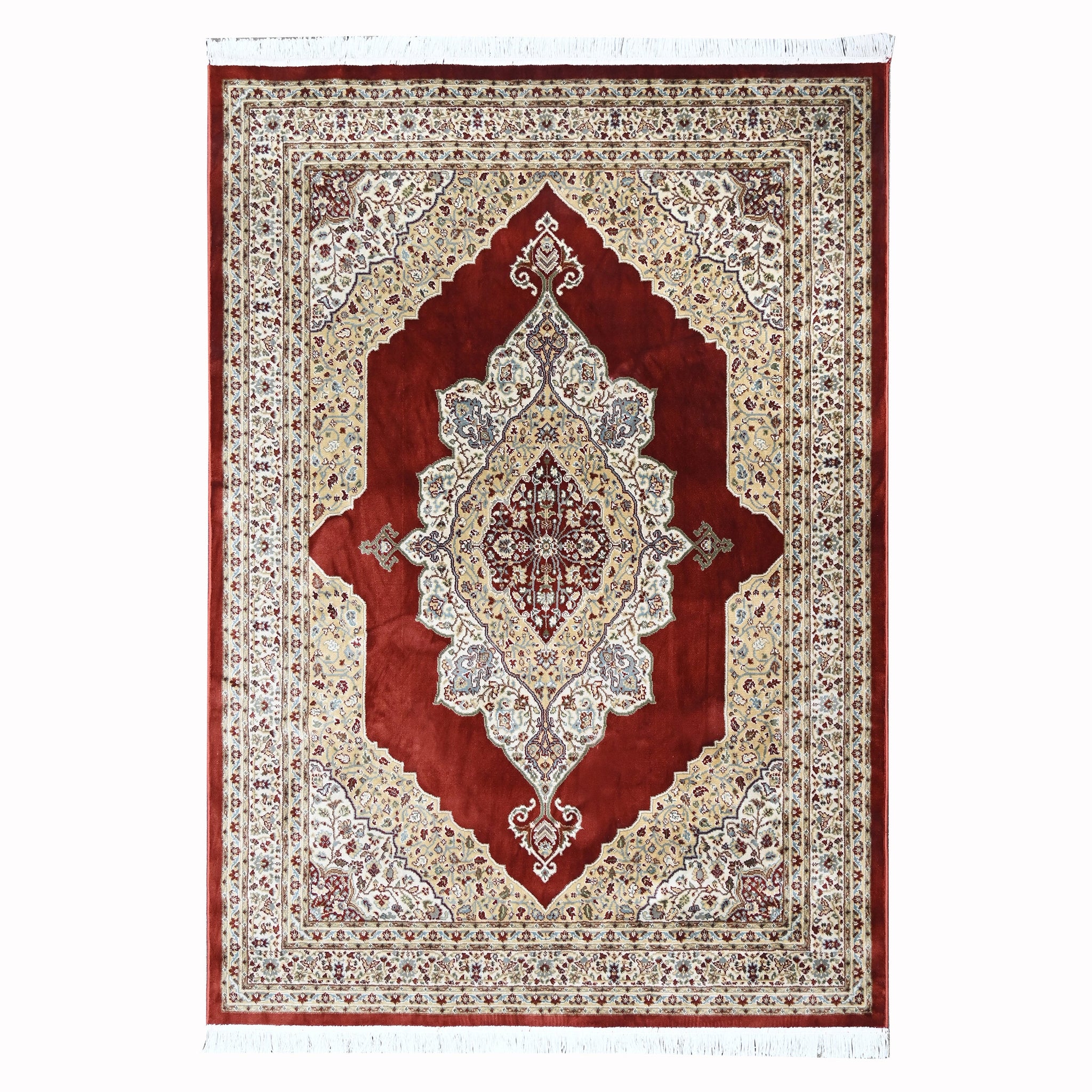 Mogul Modern Red Power Loom Rug
