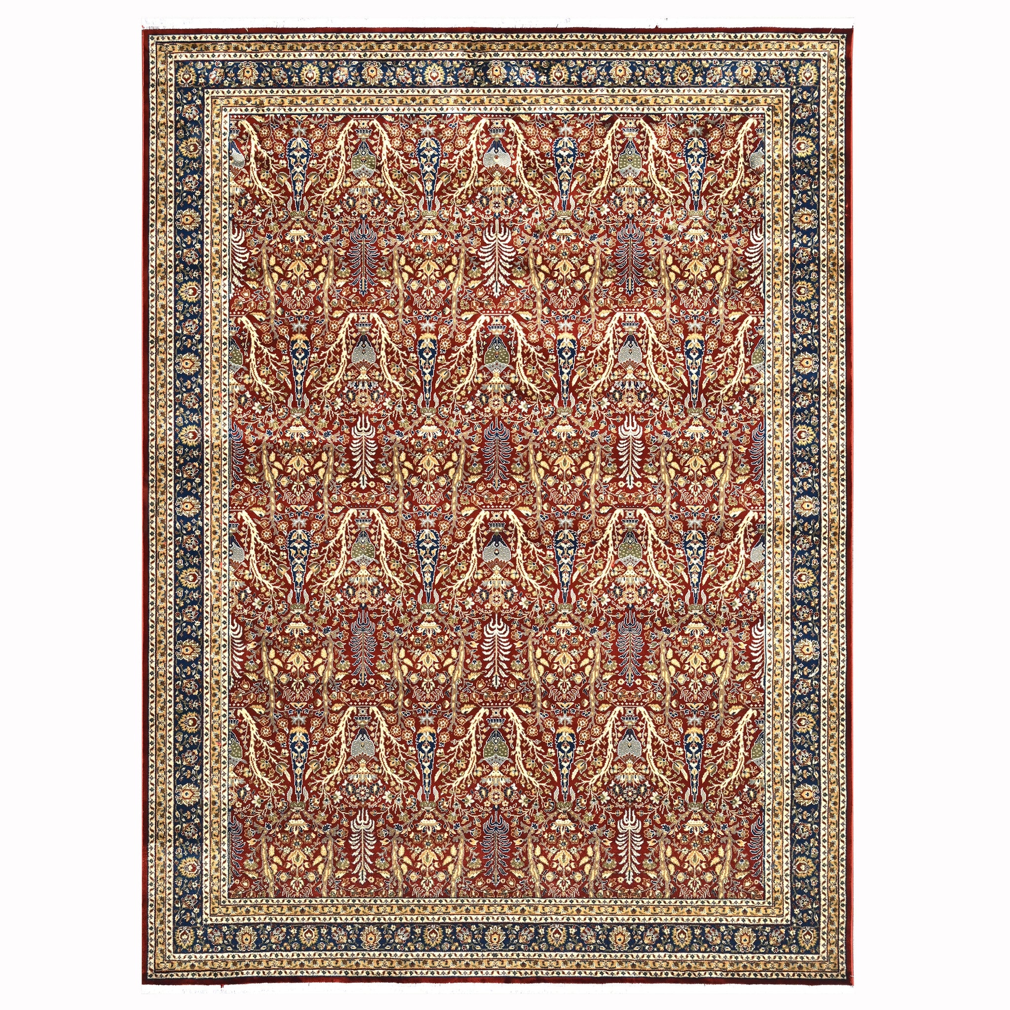 Mogul Modern Red Navy Power Loom Rug