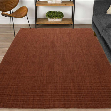 Mood 100 Hand Woven Wool & Jute Rug - Paprika