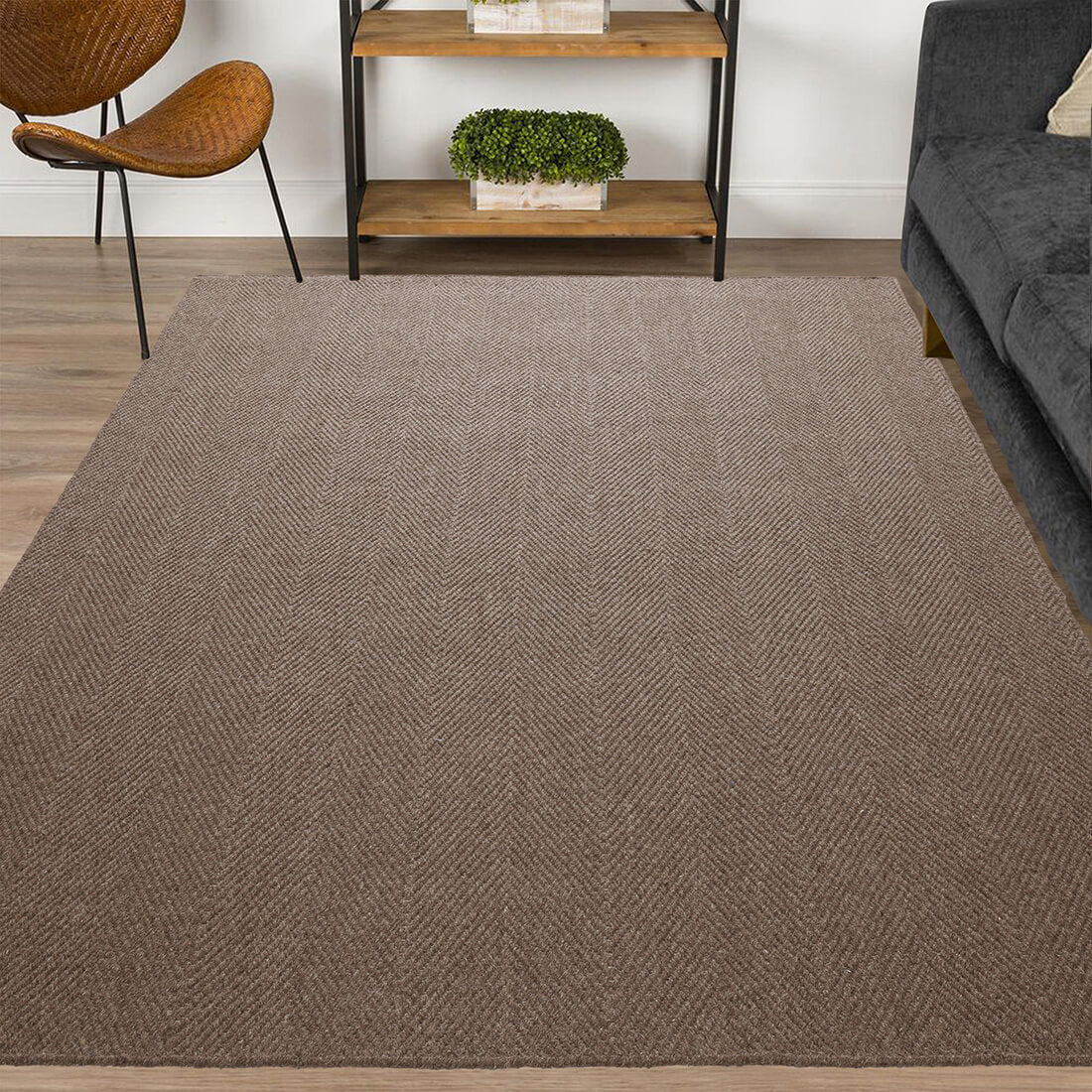 Mood 200 Hand Woven Wool & Jute Rug - Charcoal