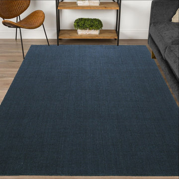 Mood 300 Hand Woven Wool & Jute Rug - Navy