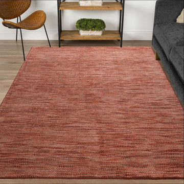 Noir Hand Woven Wool & Viscose Rug - Spice